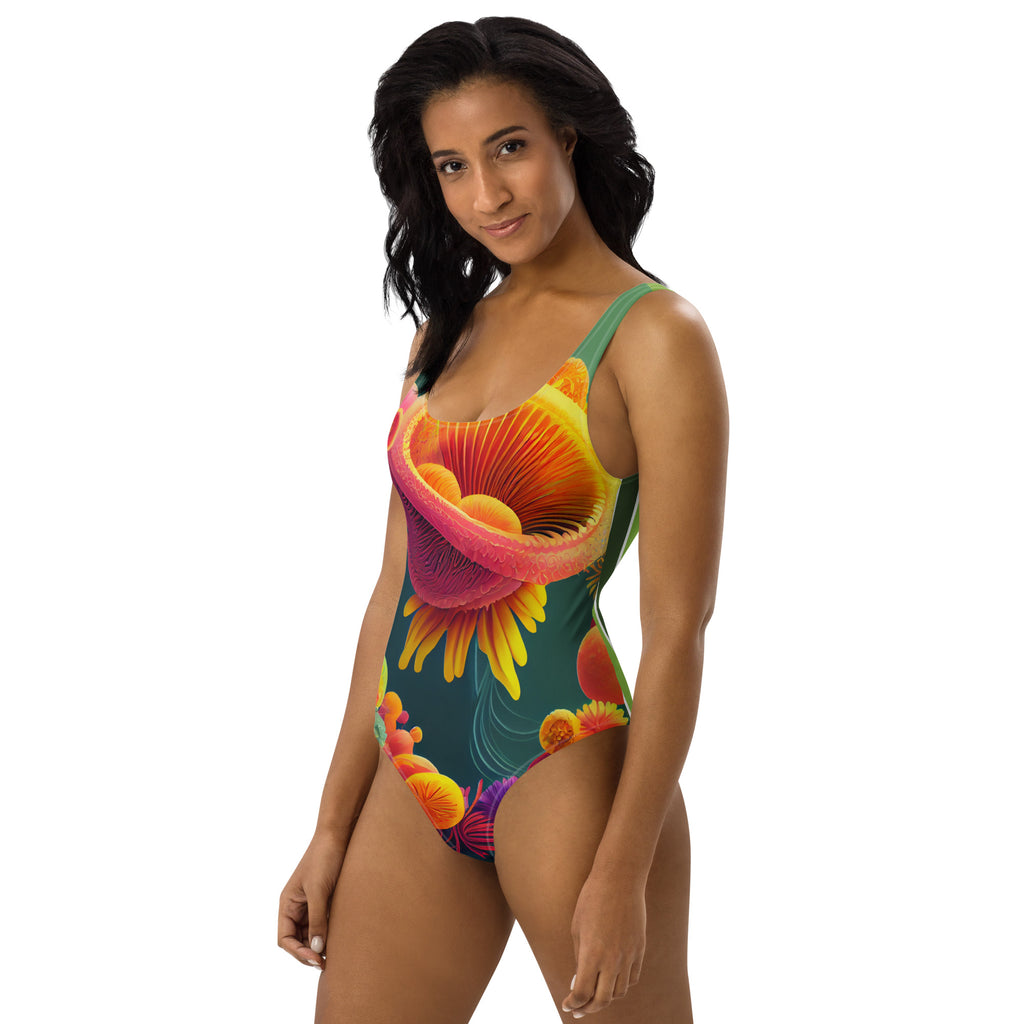 Colorful one piece swimsuit - Front view