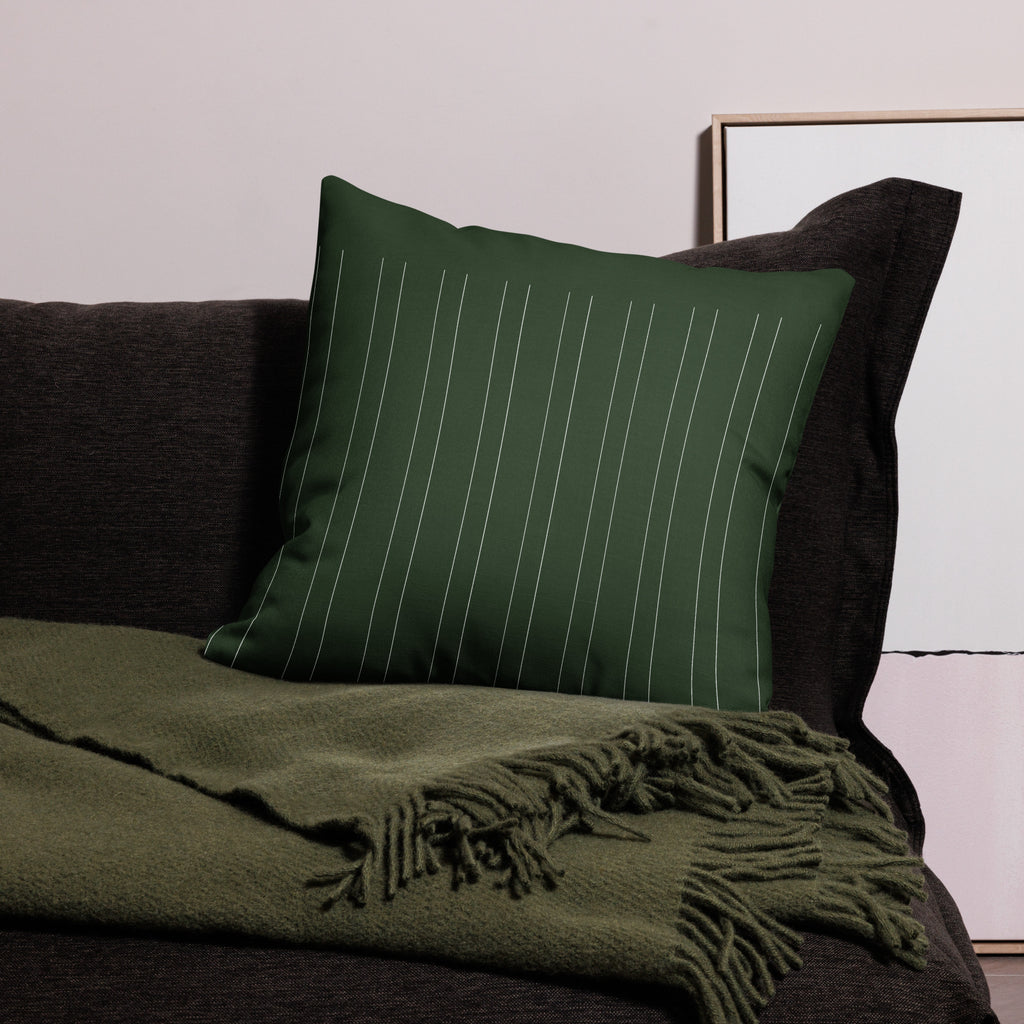 Premium Rainbow Moon Garden Throw Pillow - pin striped pattern design 22 x 22 back view