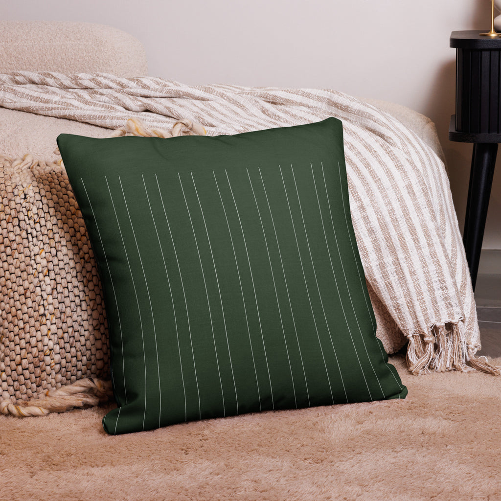 Premium Rainbow Moon Garden Throw Pillow - pin striped pattern design 22 x 22 back view