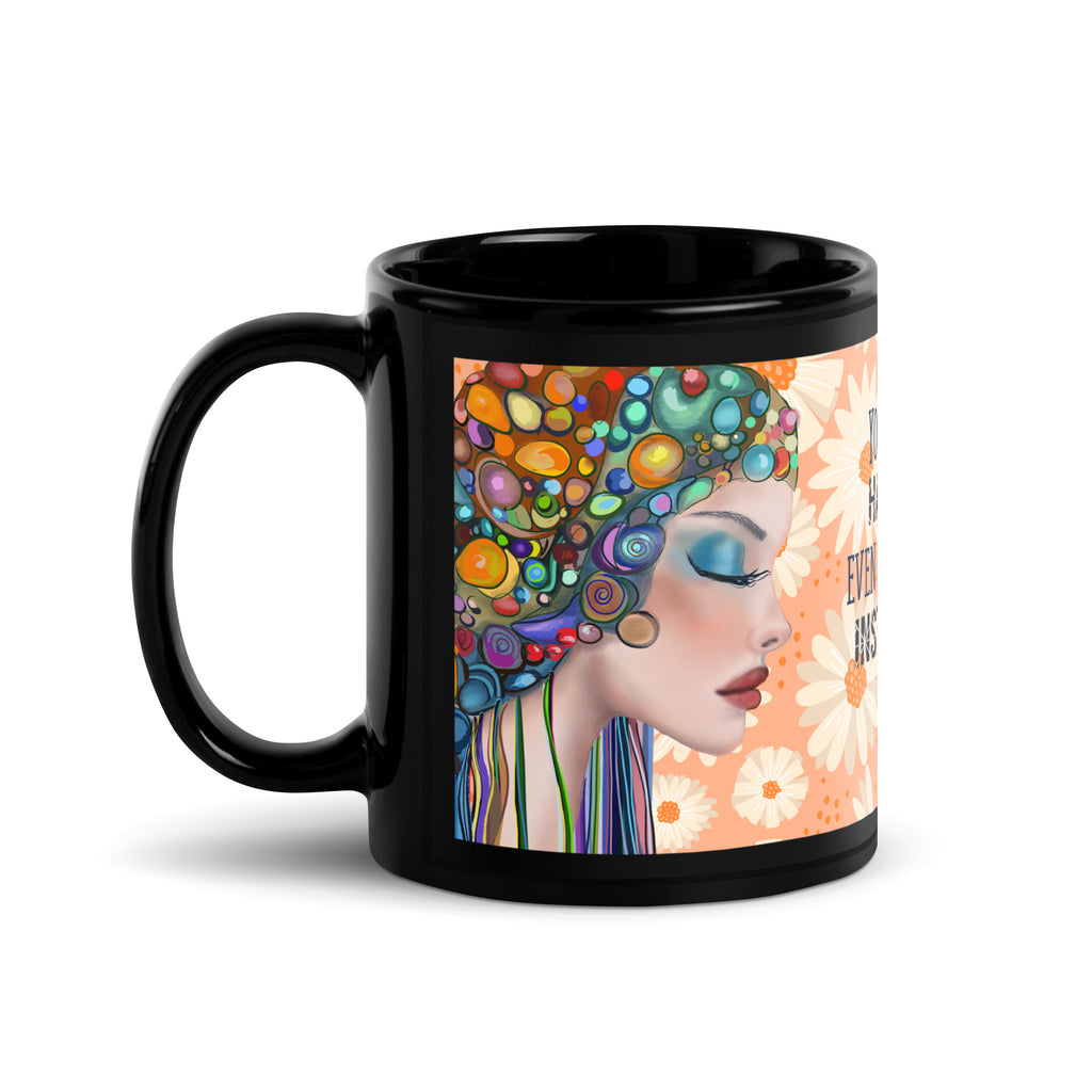 Sassy Art Deco Mug - You Couldn't Handle Me Funny Coffee Mug- black -11-oz-left