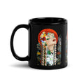 Art Deco Jeweled Woman Mug - Klimt Inspired Black Ceramic Mug-11-oz-left