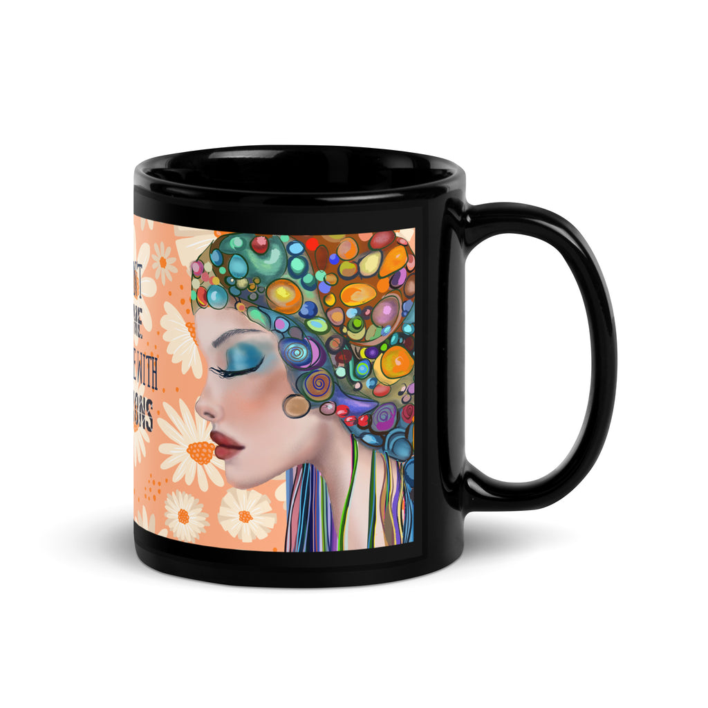Sassy Art Deco Mug - You Couldn't Handle Me Funny Coffee Mug- black -11-oz-right