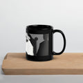 Premium White Ceramic - Art Deco Glamour Mug - Black Ceramic Coffee Mug -black-11-oz-right