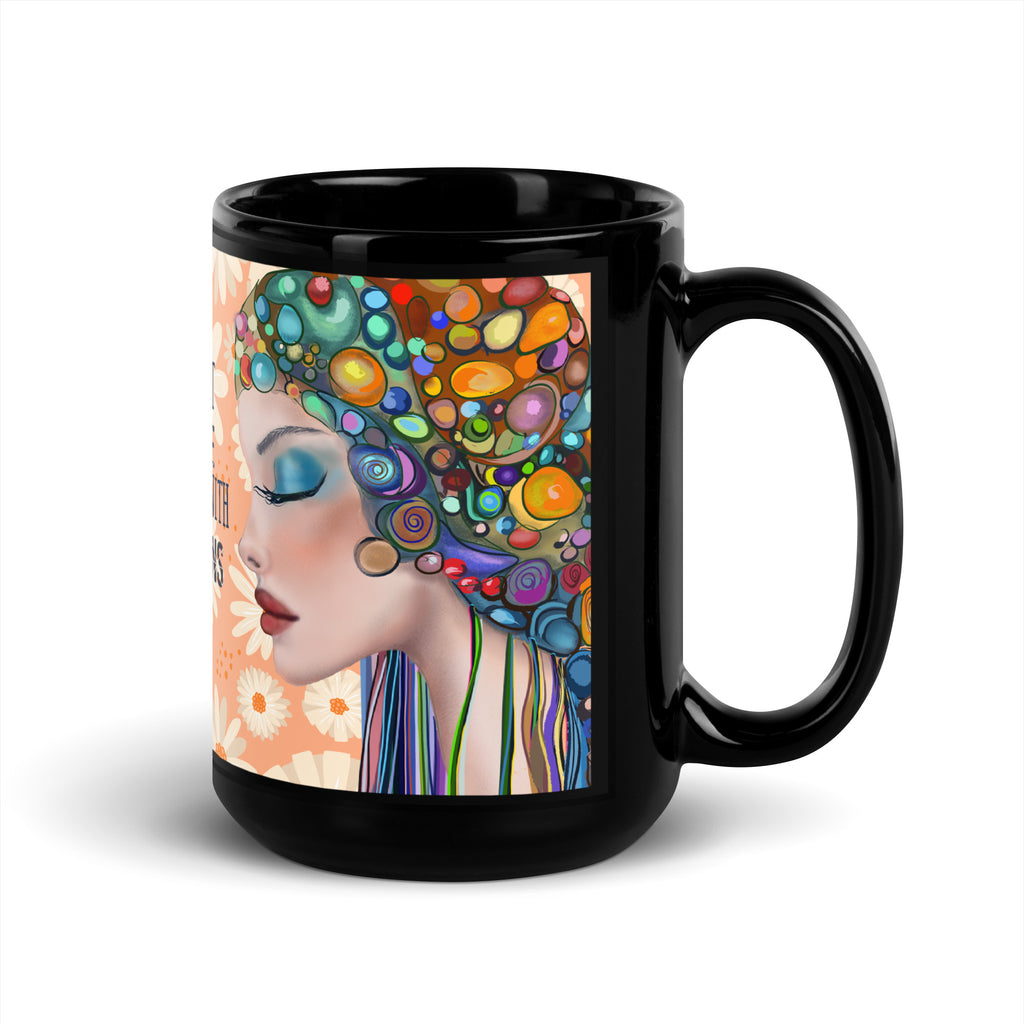 Sassy Art Deco Mug - You Couldn't Handle Me Funny Coffee Mug- black -15-oz-right