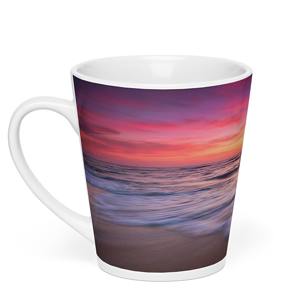 Sunset Sailing Latte Mug - Peaceful Ocean Ceramic Mug - left view
