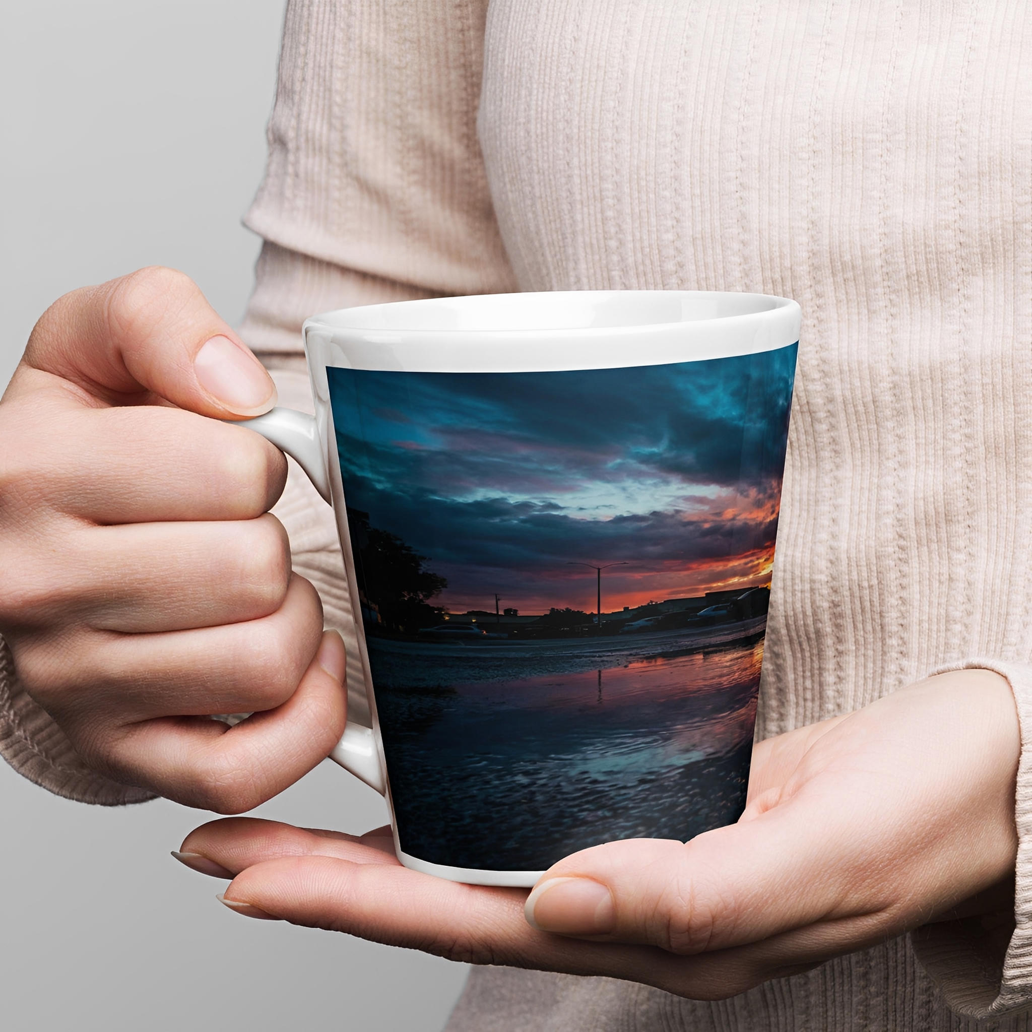 Tropical Sunset Latte Mug - left view
