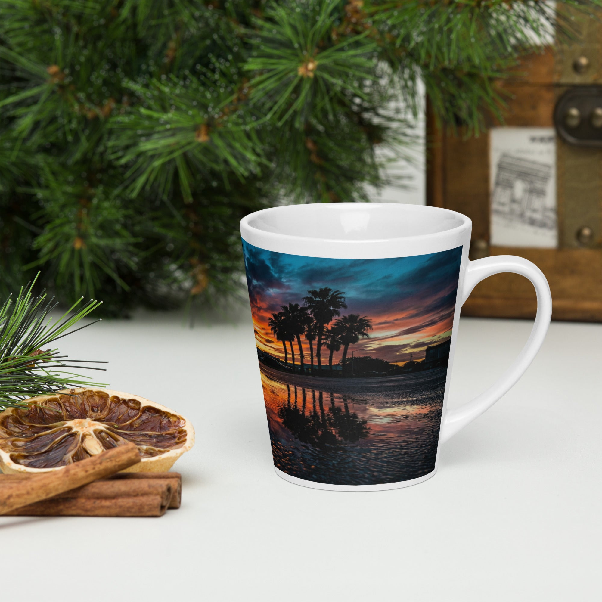 Tropical Sunset Latte Mug - right view