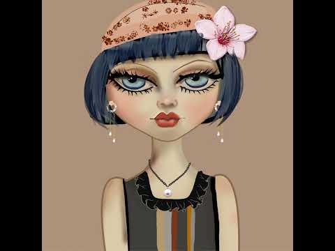 Flapper Chic Mug - Vintage 1920s Orange & Black hand-painted creation timelapse video