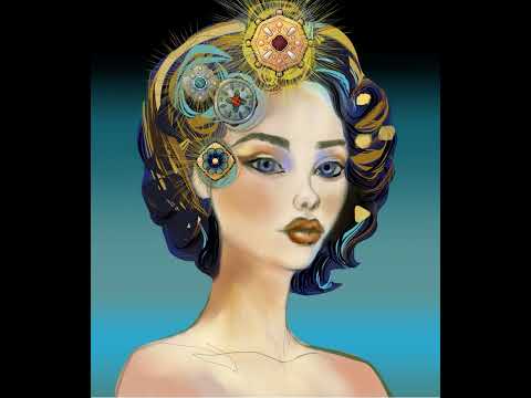 Steampunk Clockwork Woman Mug - Hand painted design -timelapse