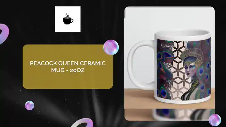 Peacock Queen Ceramic Mug - 20oz by@Outfy