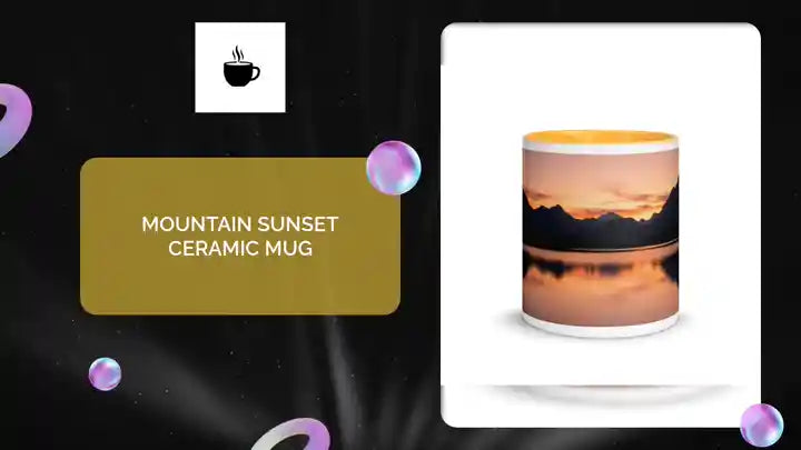 Mountain Sunset Ceramic Mug by@Outfy