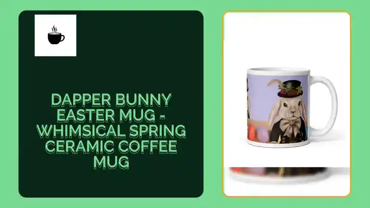 Dapper Bunny Easter Mug - Whimsical Spring Ceramic Coffee Mug by@Outfy