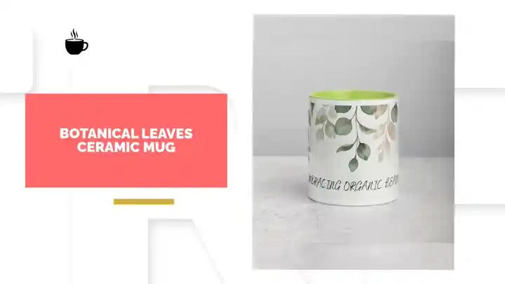 Botanical Leaves Ceramic Mug by@Outfy