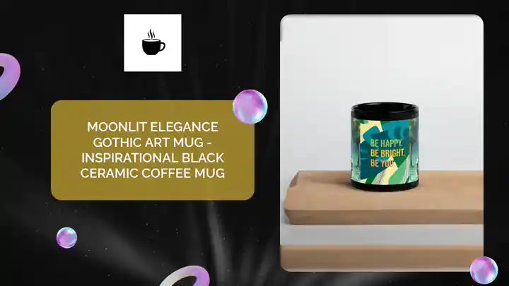Moonlit Elegance Gothic Art Mug - Inspirational Black Ceramic Coffee Mug by@Outfy