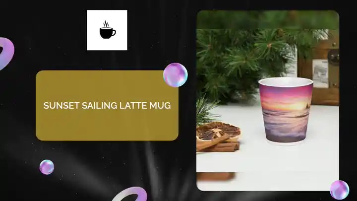 Sunset Sailing Latte Mug by@Outfy