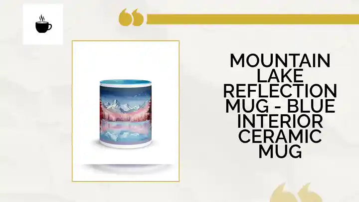 Mountain Lake Reflection Mug - Blue Interior Ceramic Mug by@Outfy