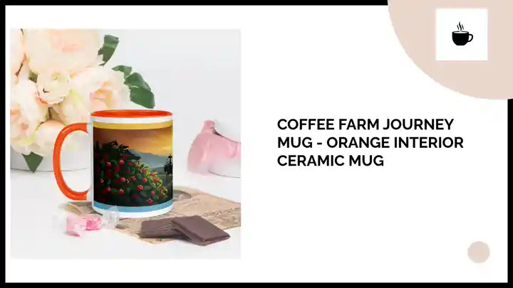 Coffee Farm Journey Mug - Orange Interior Ceramic Mug by@Outfy