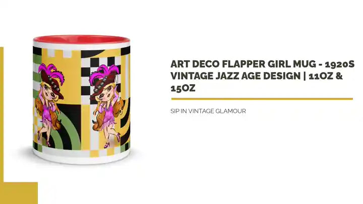 Art Deco Flapper Girl Mug - 1920s Vintage Jazz Age Design | 11oz & 15oz by@Outfy
