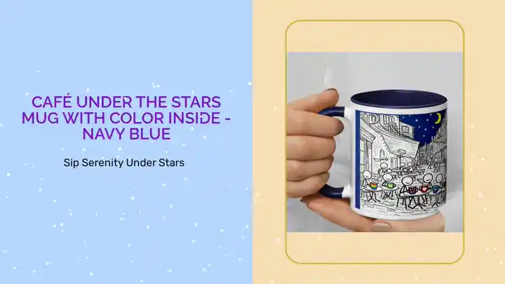 Cafe Under the Stars Mug with Color Inside - Navy Blue by@Outfy
