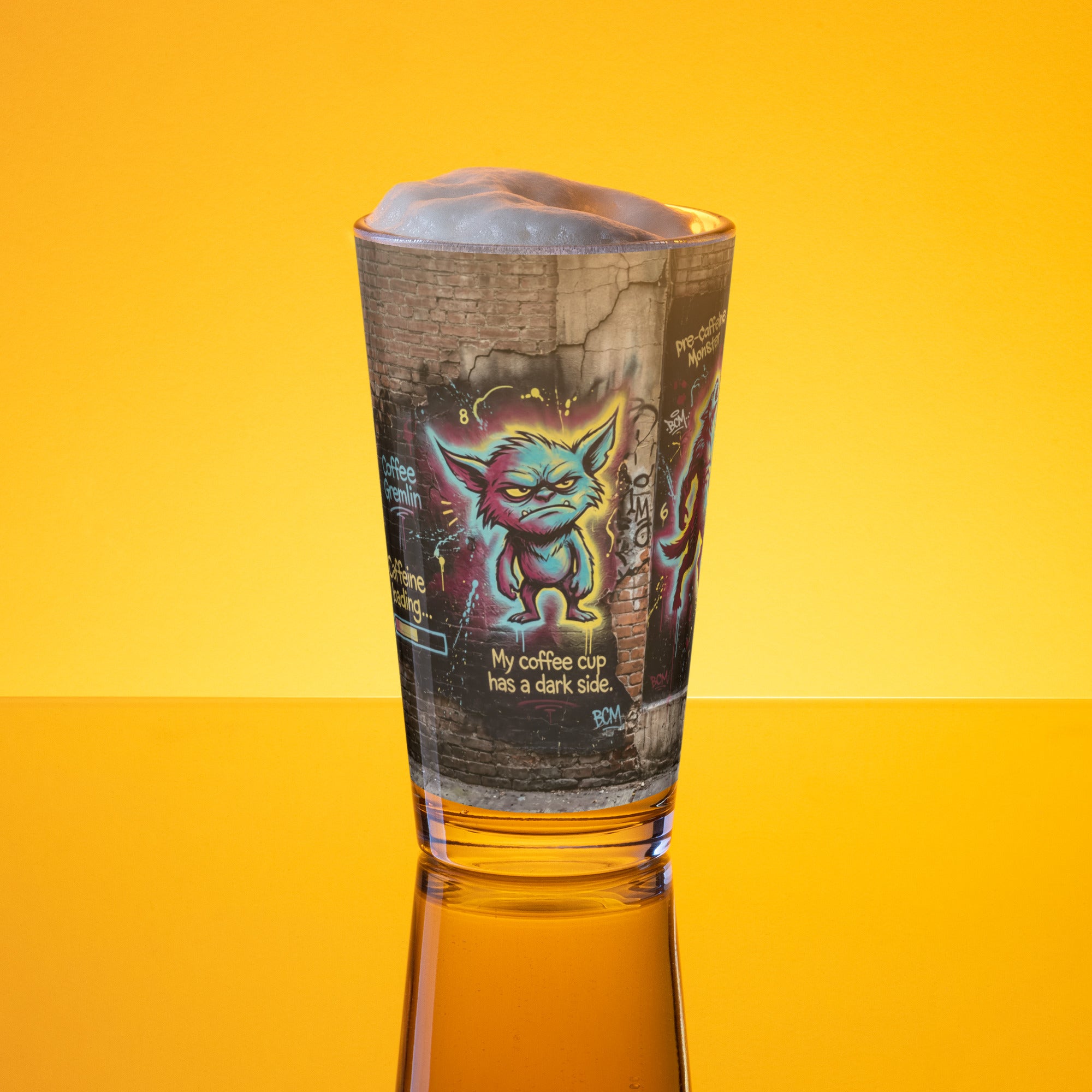 Shaker Pint Glass 16-oz- has custom graffiti design. Personalized and unique.