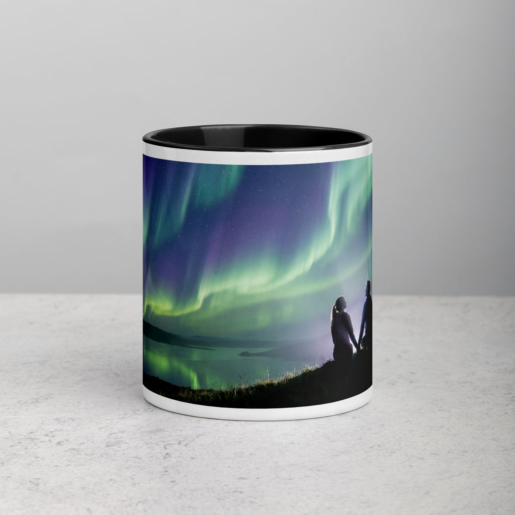 Aurora Borealis Couple Mug - Northern Lights Ceramic Mug - 11-oz front view