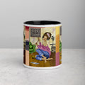 Premium White Ceramic - Coffee Lover Music Moment Mug - Cozy Relaxation Ceramic Mug-Black Interior-11-oz-front