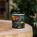 Premium White Ceramic -Cosmic Meditation Mug with Black Inside - Mindfulness Coffee Cup-11-oz-front