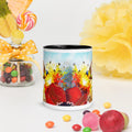 Premium White Ceramic -    Watercolor Hummingbirds Mug - Black Interior Nature Mug-15-oz-front