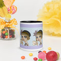 Premium White Ceramic - Black Inside-Lavender Dreams Mug - Vintage 1920s Flapper Purple & Blue - 11-oz front view