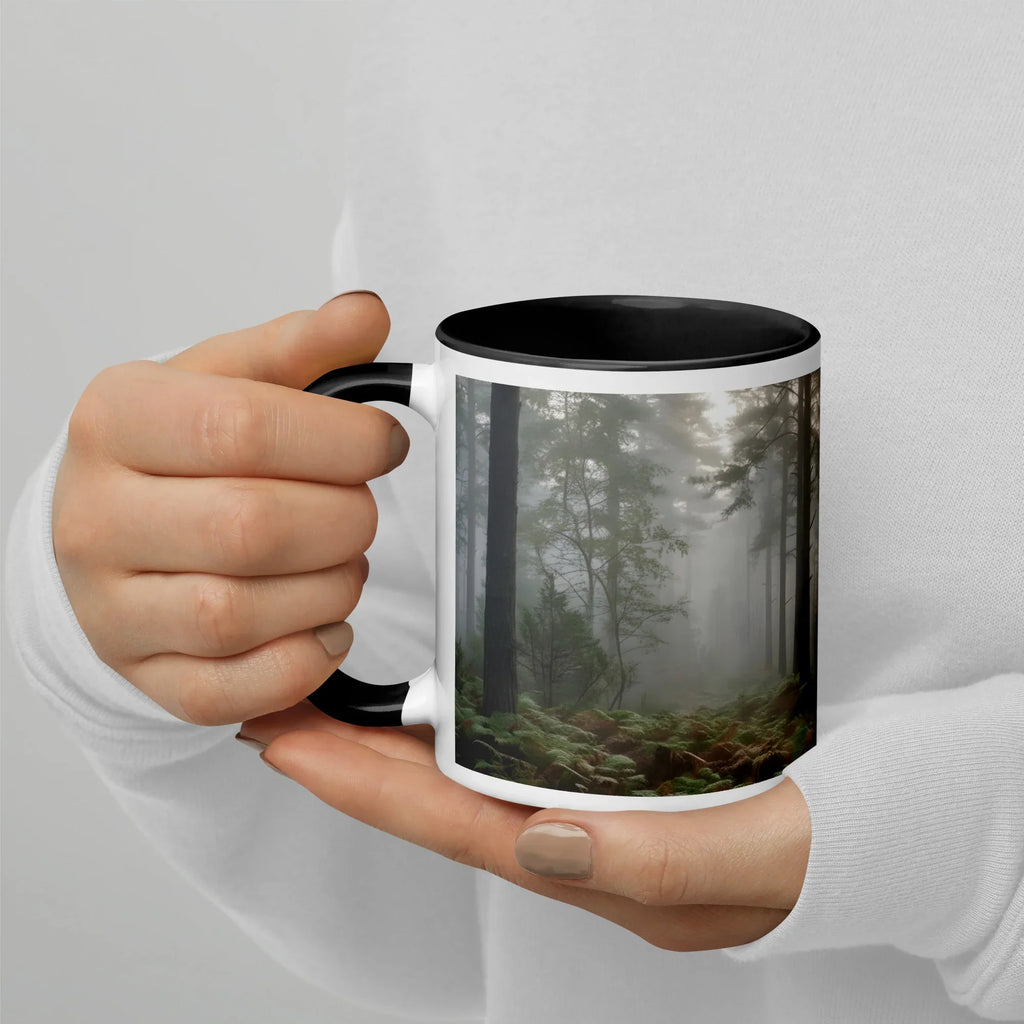 Misty Forest Ceramic Mug - Nature Inspired Drink-ware - 11-oz- left view