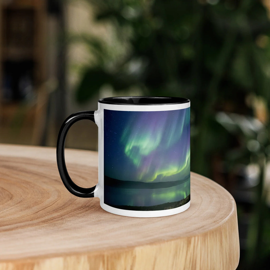 Aurora Borealis Couple Mug - Northern Lights Ceramic Mug - 11-oz left view