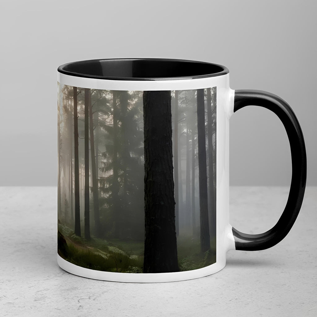 Misty Forest Ceramic Mug - Nature Inspired Drink-ware - 11-oz- right view