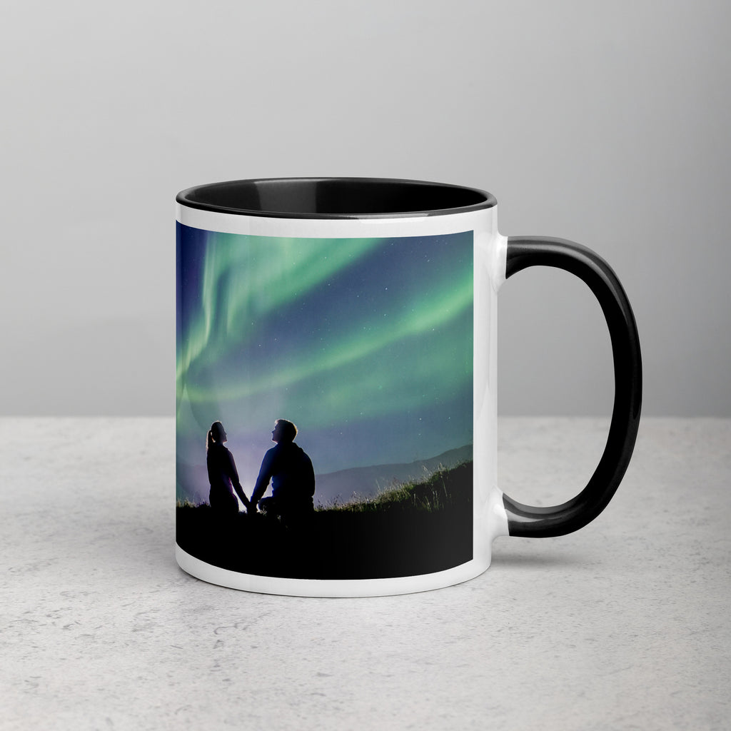 Aurora Borealis Couple Mug - Northern Lights Ceramic Mug - 11-oz right view