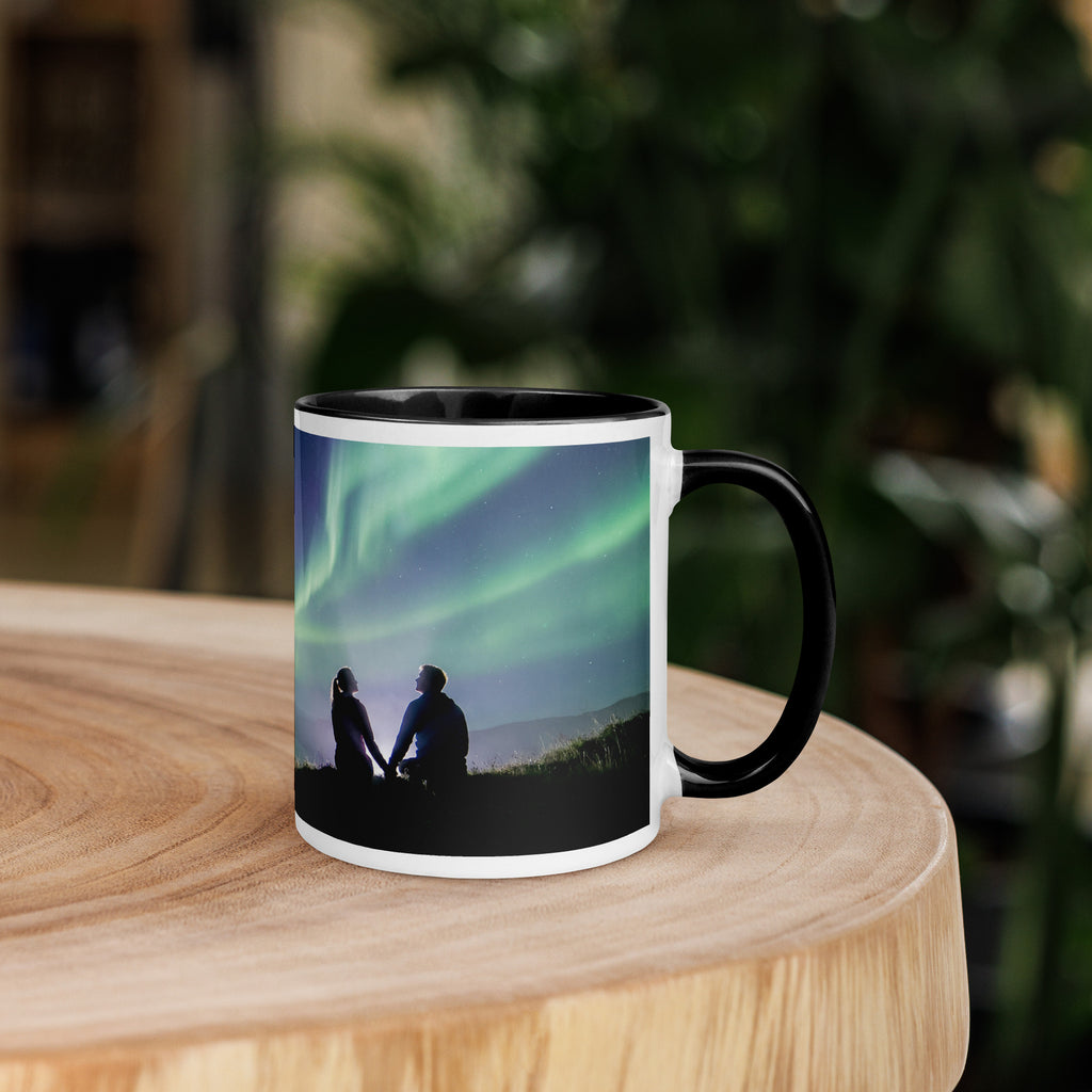 Aurora Borealis Couple Mug - Northern Lights Ceramic Mug - 11-oz right view