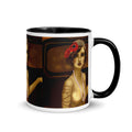 Premium White Ceramic - 1920s Art Deco Flapper Woman Mug - Gatsby Era Glamour Ceramic Mug with Black Interior-11-oz-right
