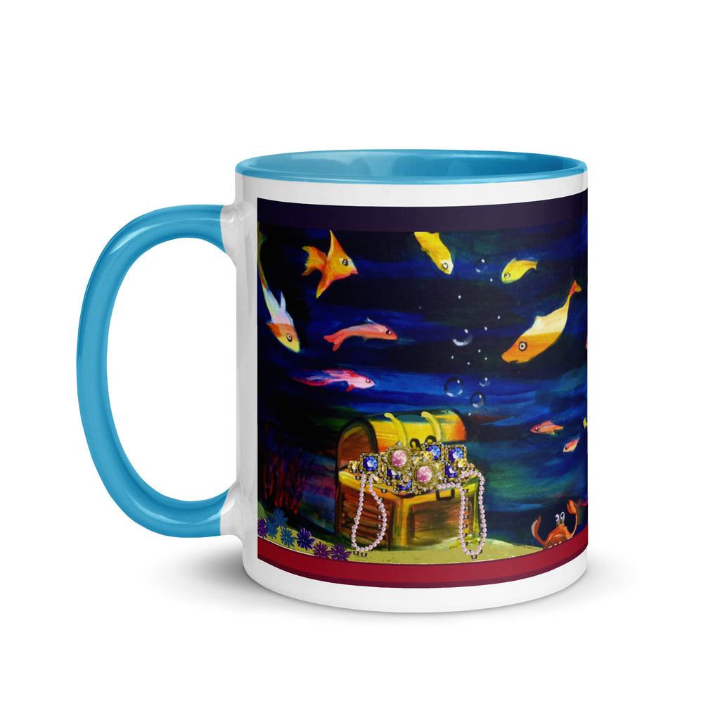 Ocean Treasure Mug - Tropical Fish & Underwater Scene -11- oz- left