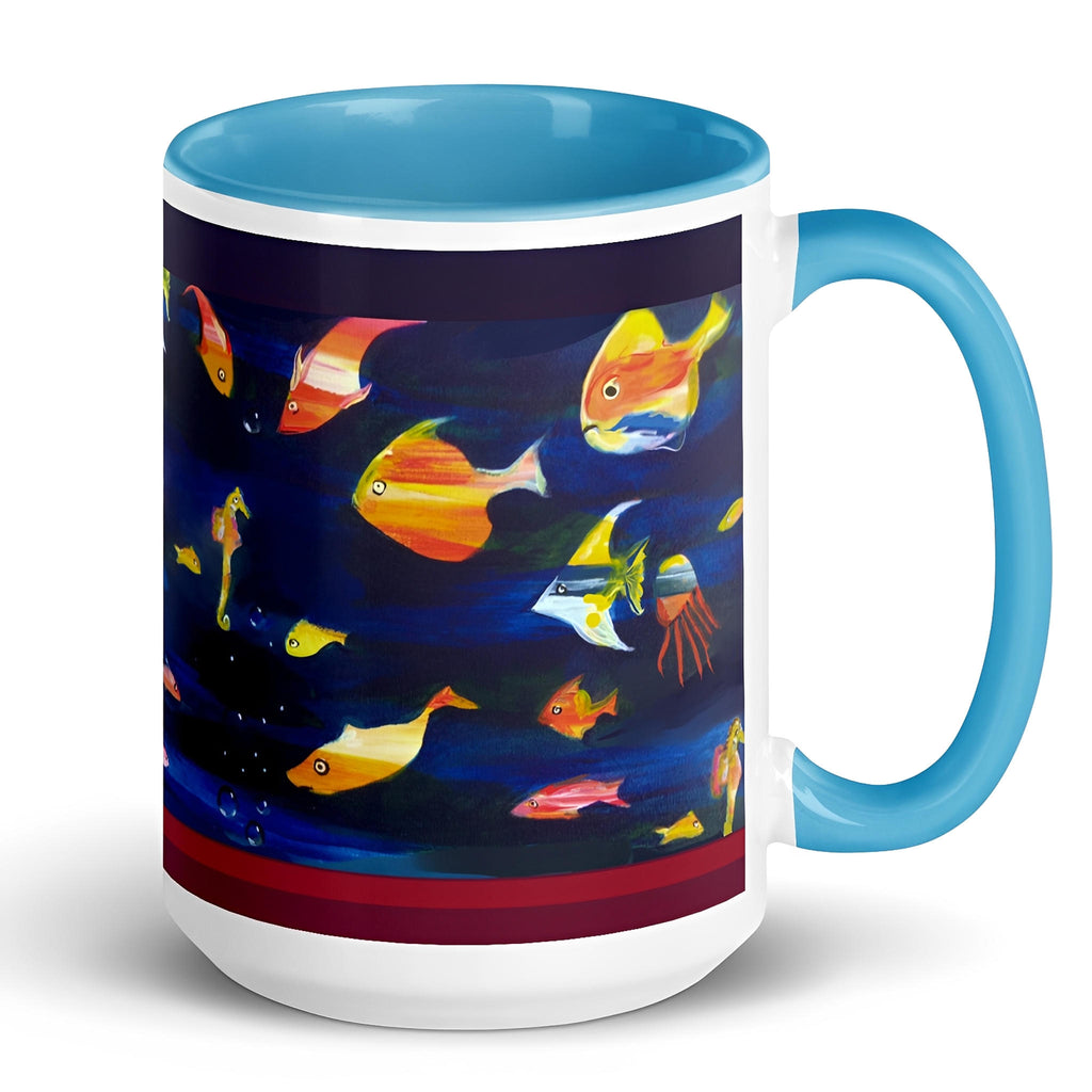 Ocean Treasure Mug - Tropical Fish & Underwater Scene -15- oz- right