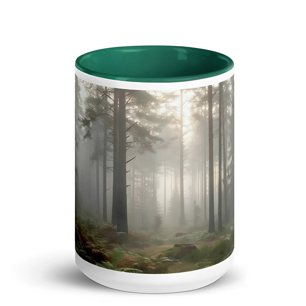 Misty Forest Ceramic Mug - Nature Inspired Drink-ware - 15-oz- front view