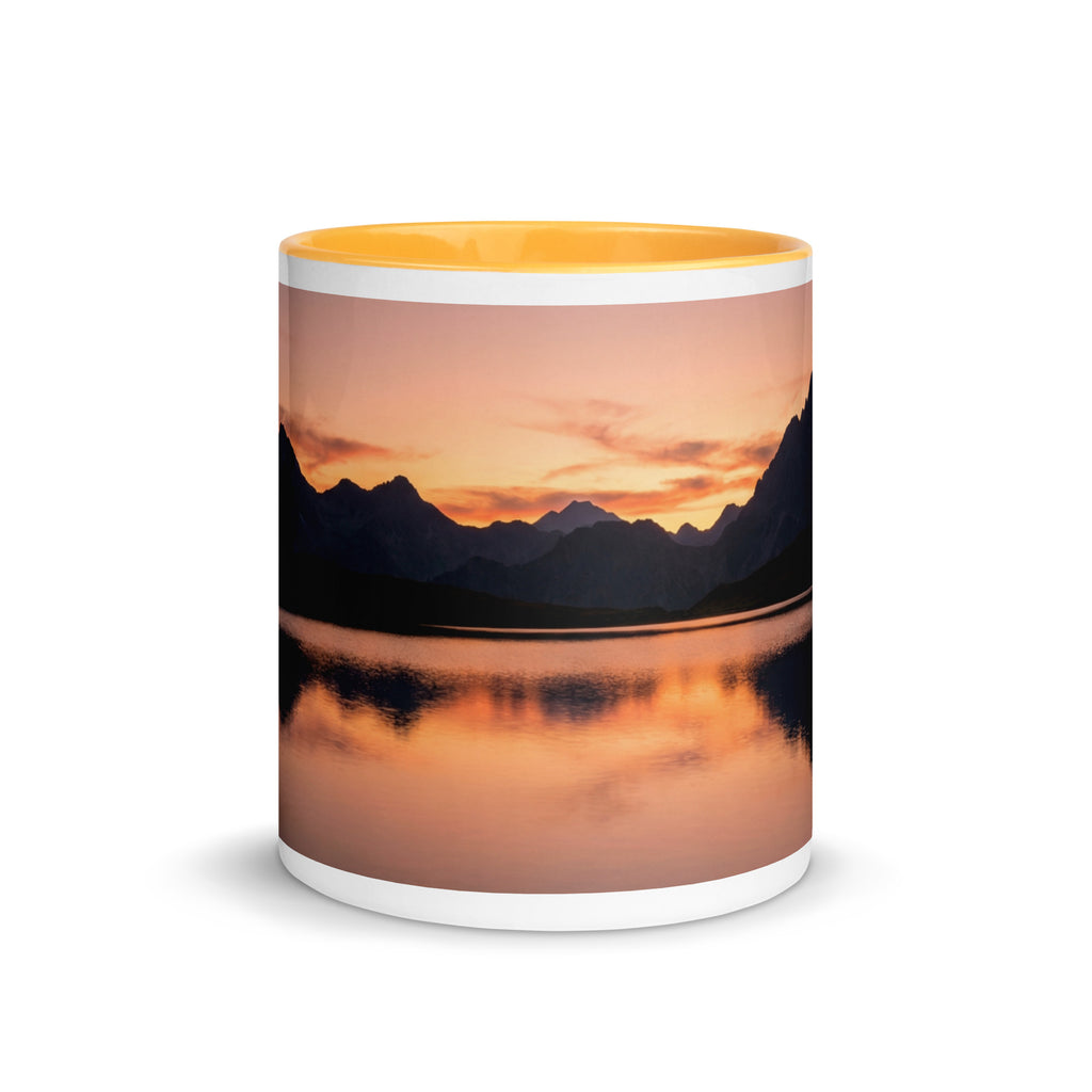 Mountain Sunset Ceramic Mug - front view