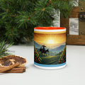 Premium White Ceramic -Coffee Farm Journey Mug - Orange Interior Ceramic Coffee Mug - 11 -oz - front
