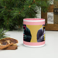 Premium Ceramic -Cool Gorilla Coffee Mug - Pink interior -Gorilla with Banana Mug  -11oz- front view