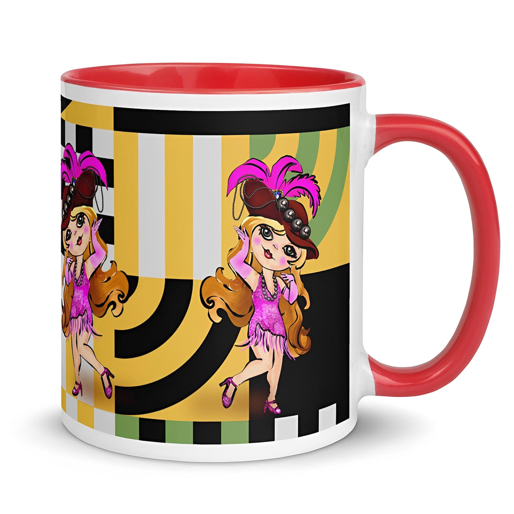 Art Deco Flapper Girl Mug - 1920s Jazz Age Vintage Design Mug-11-oz-right