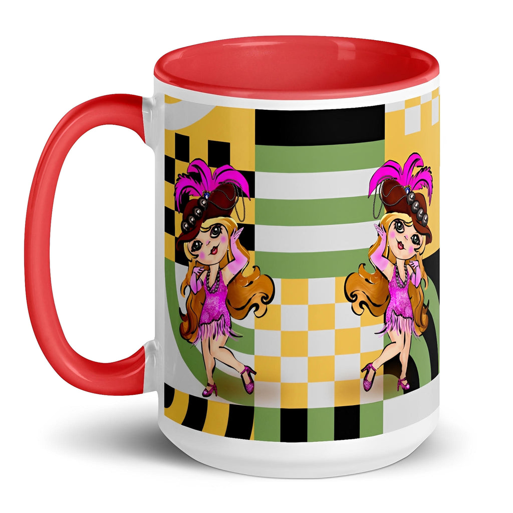 Art Deco Flapper Girl Mug - 1920s Jazz Age Vintage Design-15-oz-left
