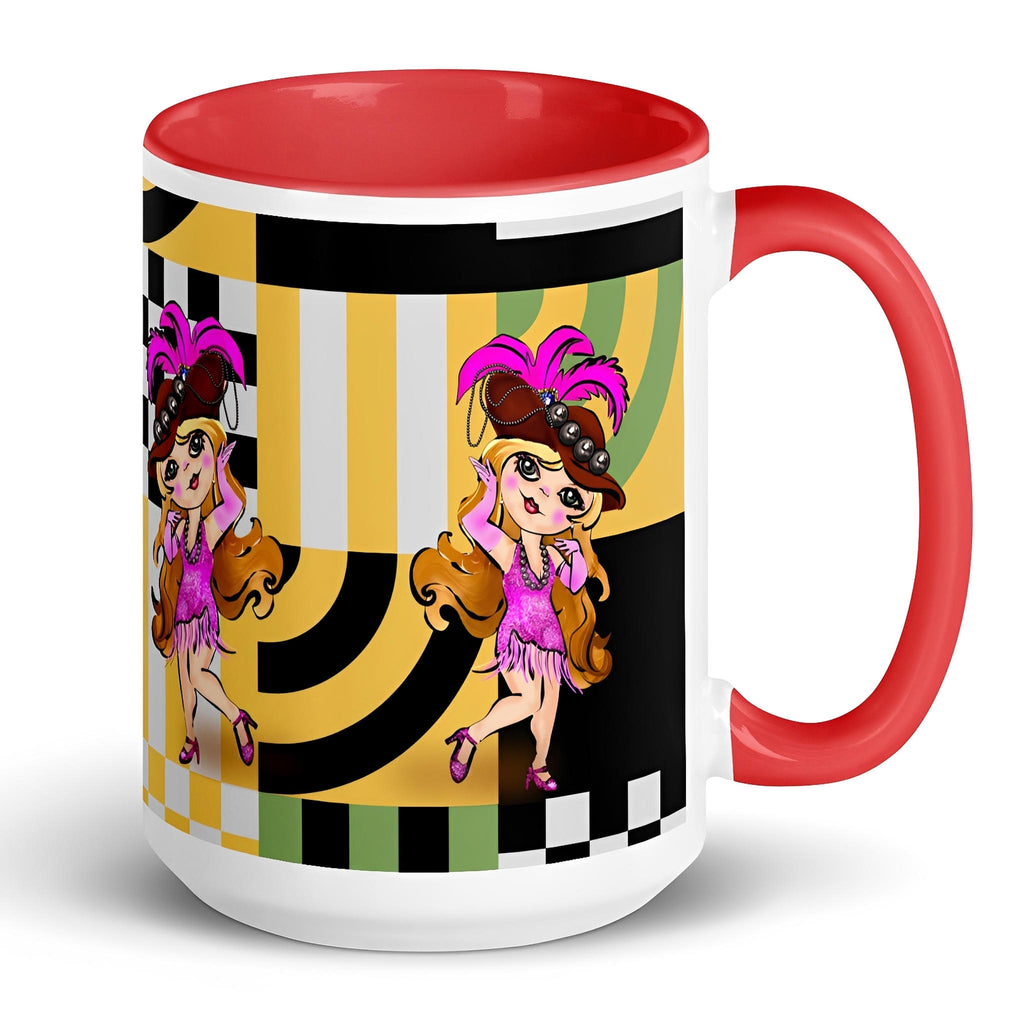 Art Deco Flapper Girl Mug - 1920s Jazz Age Vintage Design-15-oz-right
