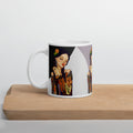 Vintage Pin-Up Woman Mug - Colorful Patterned Blouse White Ceramic Mug-11-oz-left