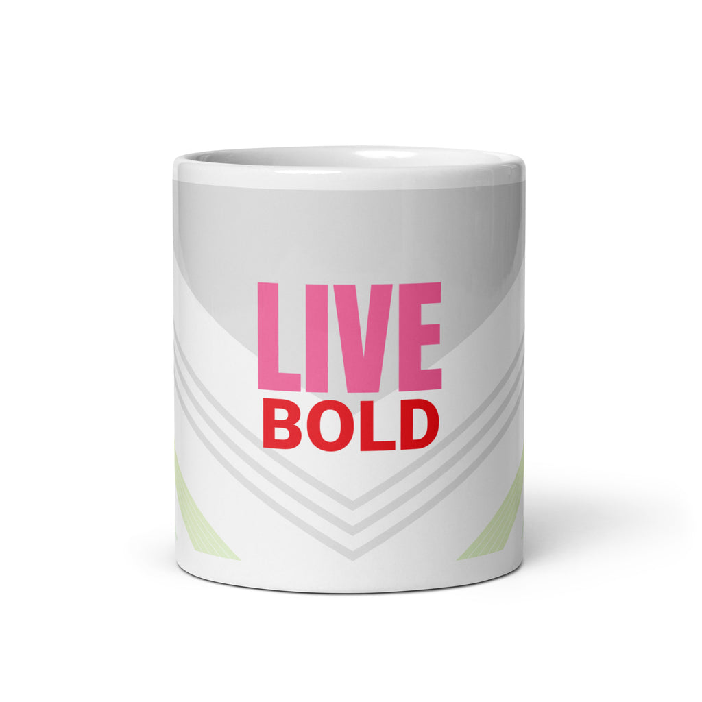 Bohemian Peacock Woman Mug - Live Bold White Ceramic Coffee Mug-11-oz-front