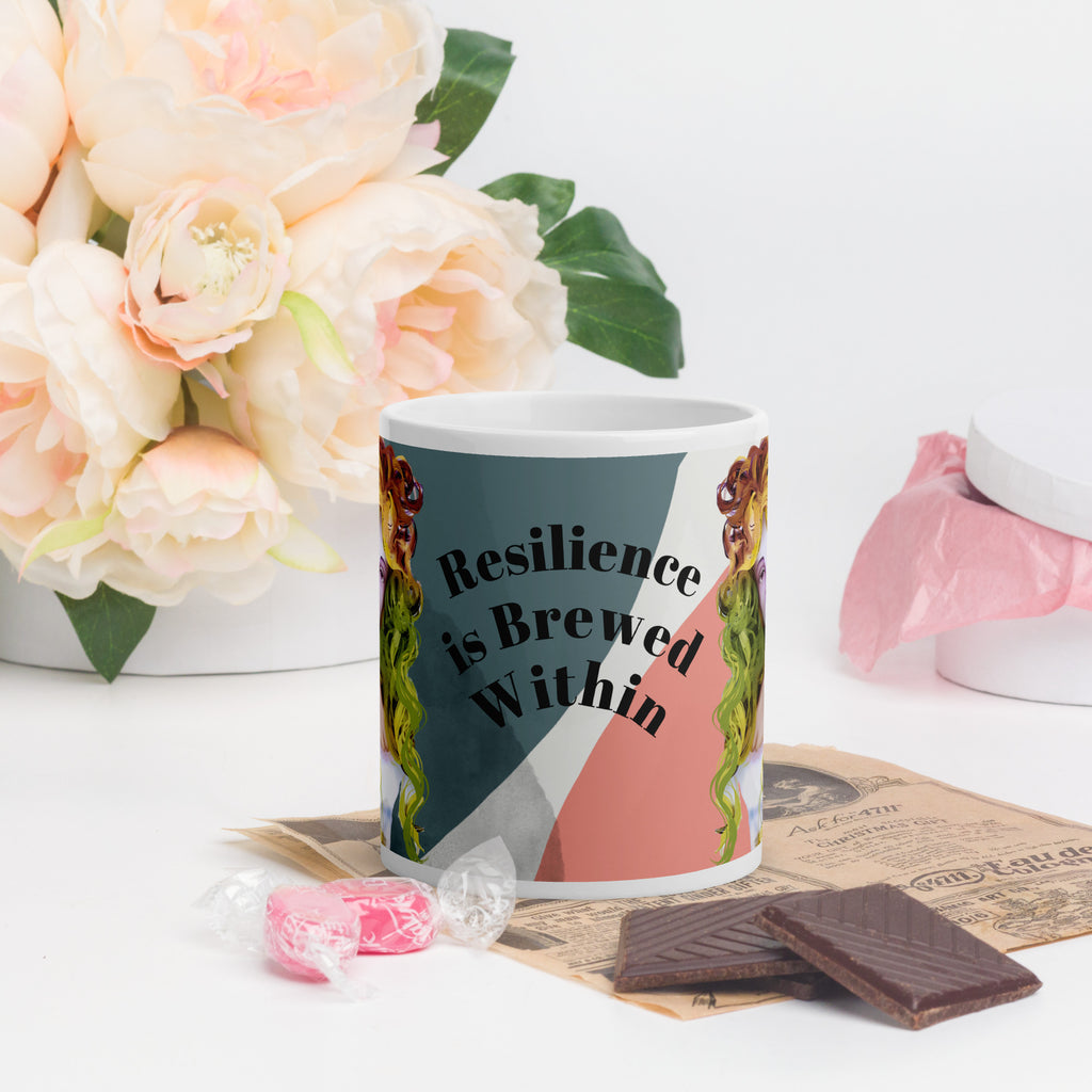 Resilience is Brewed Within - Vibrant Strength Mug - 11 oz - front view