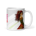 Bohemian Peacock Woman Mug - Live Bold White Ceramic Coffee Mug-11-oz-right