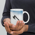 I Smell Human I Will Eat Youuuu Mug - Coffee Ogre Warrior | Brew Crew- Premium ceramic white mug with big axe - 11 oz - right view