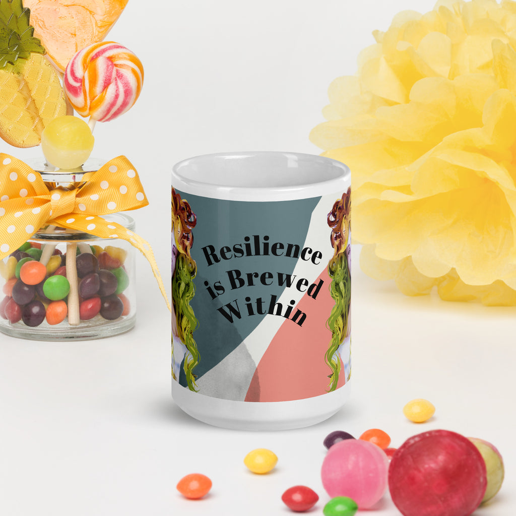 Resilience is Brewed Within - Vibrant Strength Mug - 15 oz - front view